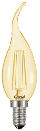 Лампа светодиодная GENERAL GLDEN-CWS-7-230-E14-4500 золотое стекло